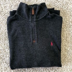 Dark Gray Polo quarter Zip Up Pullover